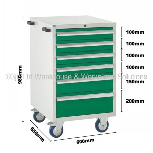 Euroslide Storage Cabinet Mobile 6 Drawers